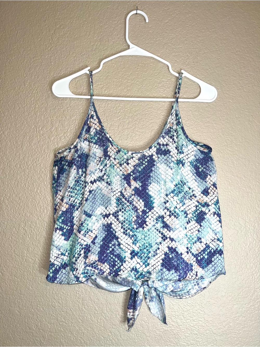 Lavender Brown Blue Snakeskin Print Camisole Tank Top Sz XS